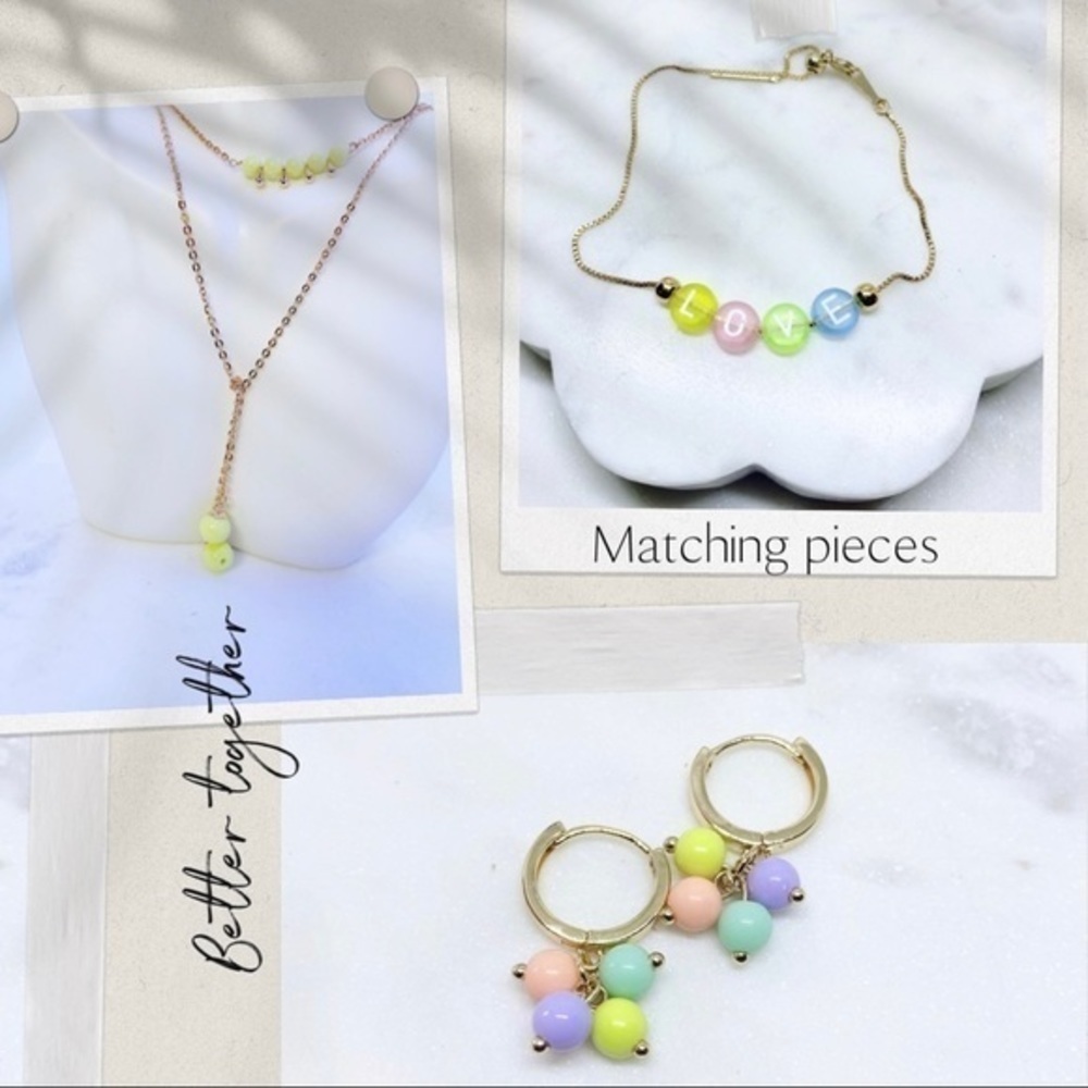 PASTEL Bead Hoops - Picture 3 of 3